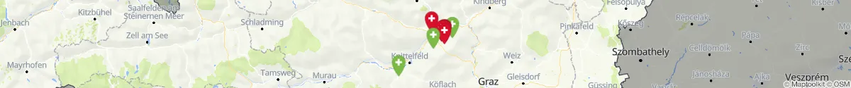 Kartenansicht für Apotheken-Notdienste in der Nähe von Sankt Stefan ob Leoben (Leoben, Steiermark)